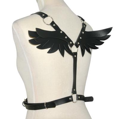 China Neutral/Both Men's and Women's Exotic Fashion Bra Bdsm PU Leather Sexy Bondage ANGEL Suspender Adjustable Body Bondage for Men and Women Belt Accessories for sale