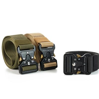 China New Breathable Prevent Metal Allergy Metal Nylon Meta Tactical Belts Without Canvas Iron For Men Outdoor Adjustable Army Unisex Belts for sale