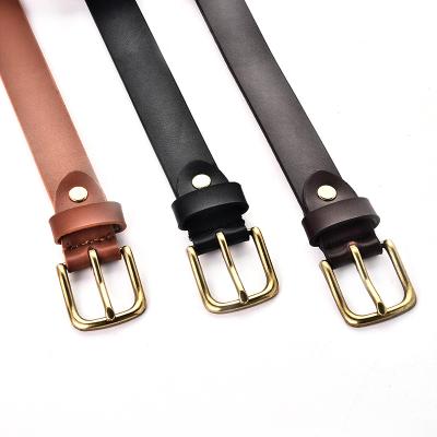 China High Quality Popular Genuine Leather Belts For Women Split Leather Alloy Pin Buckles Belt Black Casual Customized LOGO for sale