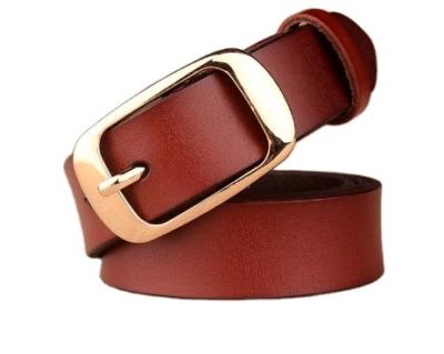 China Casual Cowhide Woman Belts Wholesale Fashion Business Genuine Leather Black for sale