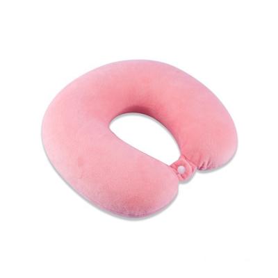 China Memory Foam U Shape Neck Rest Airplane Travel Velvet Neck Rest Pillow for sale