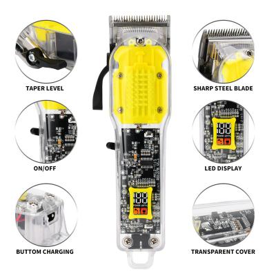 China 2022 Outdoor New Model Rechargeable Hair Cutting Machine Hair Clippers Transparent Cover Hair Trimmers for sale