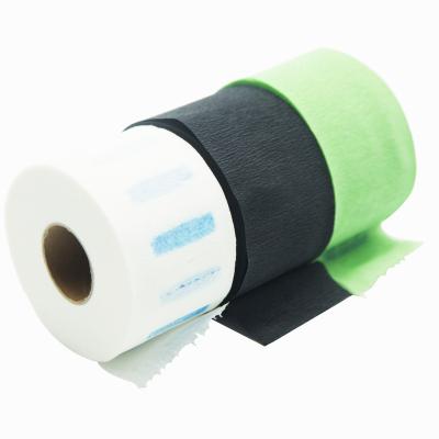 China Haircut Pad and Colorful Disposable Tissue Paper Band Roll Neck Ruffles Hairdressing Beauty Pad for Haircut Barber Salon for sale