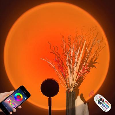 China Modern RGB 16 Colors LED Sunset Projector Light Projection Sunset Lamp with App Remote Control for sale