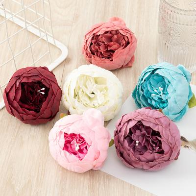 China Hot sale fashion simulation flower Bud Heart European Peony Flower home natural real touch wedding artificial Rose Peony Bud background decoration for sale