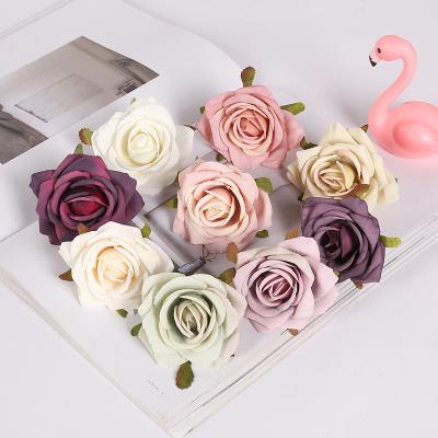 China Natural Silk Wedding Flower Arrangement Scattered Roses In Rose Curl Flower Head Valentine's Day Contact Simulation Corsage New for sale