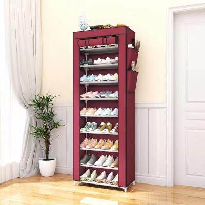 China Shoe Cloth Set Household Shoe Rack Factory Price Space Saving Eco-friendly Simple Material Multi-layer Dust Shelf Storage Cabinet for sale