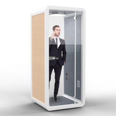 China Thickened aluminum privacy of person calls telephone booth soundproof office soundproof booth audiometric booth in the office building for sale