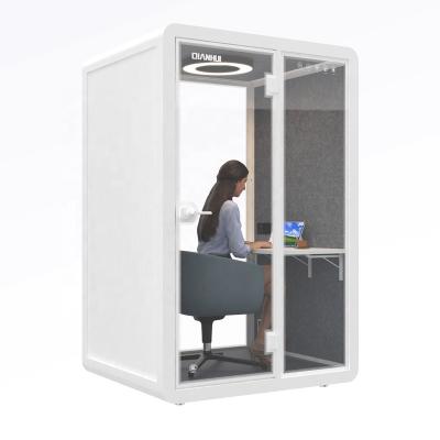 China Modern Hollow Design CBM Office Pod Booth 3.67 Movable Office Booth For Work Privacy Pod With Two Seaters Australia OEM for sale