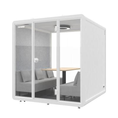 China Thickened aluminum profile spray paint Aviation grade aluminum sheet soundproof booth 3ft*3ft*7ft office room co-working meeting pod Germany Wholesale for sale