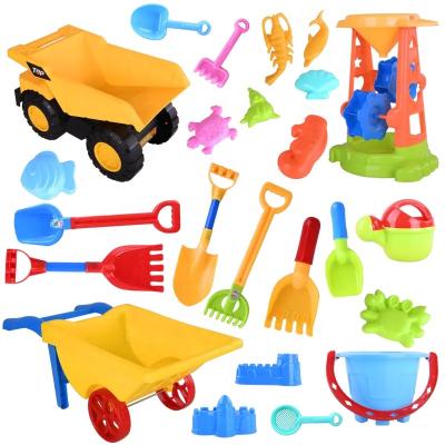 China Interesting Children's Sand Toy Set Baby Play Sand Tool Large Sand Shovel And Bucket Trolley Digging Boy for sale