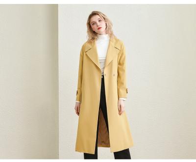 China Wholesale Anti-wrinkle Long Trench Coat Women British Style Spring Jacket Mid Length Autumn Mid Length Coat Small for sale