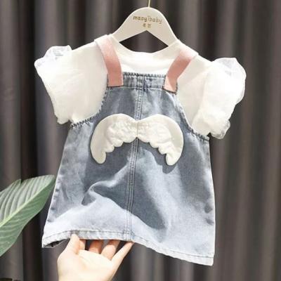 China Boutique new fashion sweet and cute anti-static design two-piece good quality girl set baby clothes children's clothing for sale