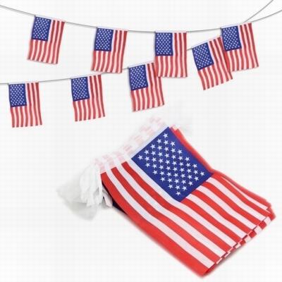 China National Flag Wholesale Customized 100% Polyester Fabric American USA String Bunting Flags for sale