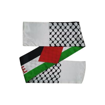 China 100% Polyester Printed Custom Size Satin Palestine Scarf Printed National Flag for sale