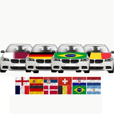 China 2022 Qatar Healthcare Institutes World Cup All Country Flag 3x5 ft Polyester Screen Printing National Car Hood Cover for sale