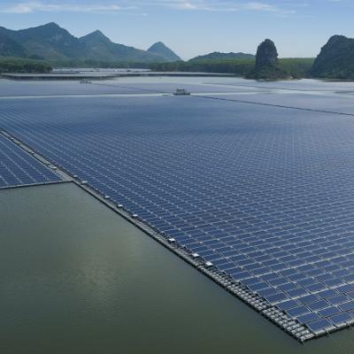 China Easy Installed River HDPE Solar Panels Water Floating PV Big Water Floating Deck System On Big Water Floating PV Rack System for sale