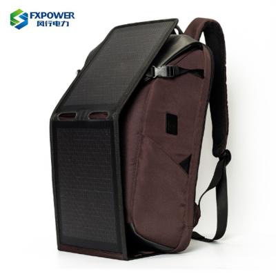 China OEM Wholesale Sunpower Laptop Backpack 20W Portable Waterproof Solar Panel Solar Panel Powerbank With Usb Charger for sale