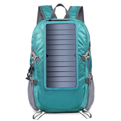 China Waterproof Unisex Fashion Foldable Sports Bag Supply Charging Waterproof Travel Hiking Solar Panel Backpack for Men and Women for sale