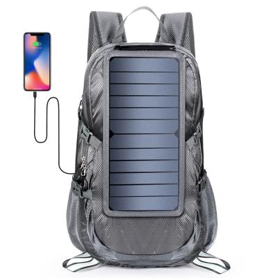 China Solar Factory Direct Waterproof Bike Backpack To Increase Travel Mountaineering Waterproof Solar Backpack With Powerbank for sale