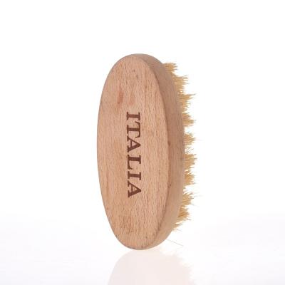 China Ningbo Customized Sustainable Embrace Water Bottle Elliptical Wooden Cleaning Kitchen Scrub Brush Soft Bristle Eco-Friendly Dish Brush for sale