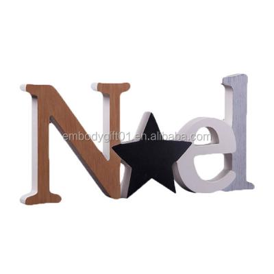 China New Walmart China Factory Audit Christmas Letters To Decorate Wooden Alphabet Letters Christmas Letters For Home Decoration for sale