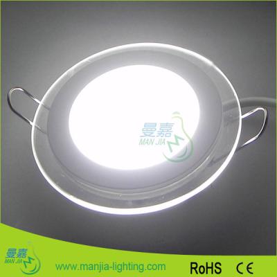 China 6W el vidrio redondo LED ahuecó las luces del panel de techo 4000k Dimmable en venta