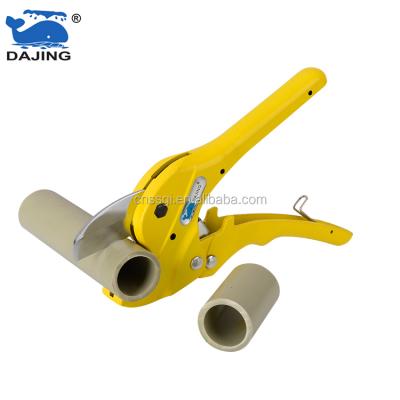 China DAJING shear automatic ratchet ppr/pvc pipe cutter with blade free best sample cost plastic pipe scissors hand cutting tools for sale