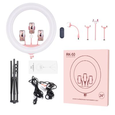 China Pink Heart Ring Light Factory Direct Sales Ring Light 24 LED Ring Light Smaertphon With Premium Affordable RK-50 Quality Steps 70.7*60.0*9.6 cm 4.04kg for sale