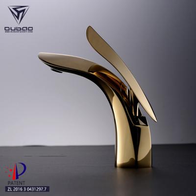 China China Faucets Luxury Brass Gold Basin Mixer Taps Polishing Metered Faucets for sale