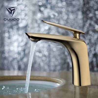 China Brass Metered Faucets Luxury Single Hole Lavatory Water Faucet Brass Faucets For Bathroom Sink Mixer Tap for sale