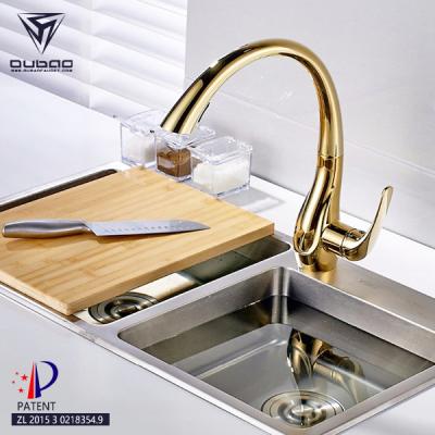 China Sense Faucets New Style Deck Mounted cUPC Pull Down Gold Kitchen Tap Hot Cold Zinc Alloy Kitchen Faucet for sale