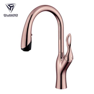 China China Wholesale Single Hole Rose Gold Kitchen Faucets Country Style Sense Faucets for sale