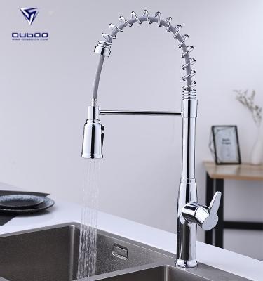 China China Faucet Manufacturer Contemporary Commercial Spring Pull Out Kitchen Sink Faucet With Deck Mount Modern Spout for sale