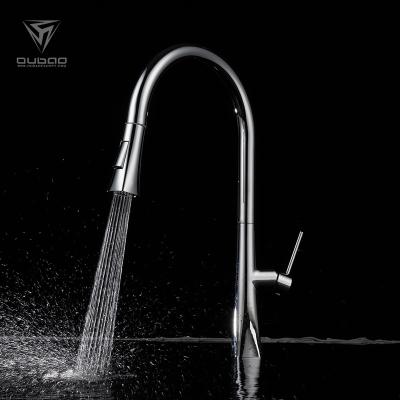 China Contemporary European Style Single Handle Pull Out Kitchen Faucet For Kitchen Sink for sale