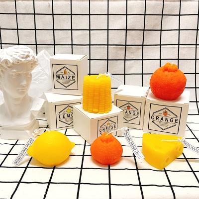 China Modern Modern INS Scented Candles Lemon Cheese Creative Photo Props Children's Gifts Atmosphere Soy Candles for sale