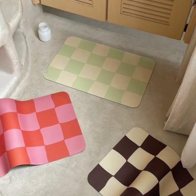 China Diatomaceous Washable Water Absorbent Blanket Set Diatom Mud Floor Mat Anti Slip Absorb Diatomite Earth Bath Mat for sale