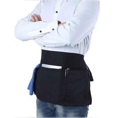 China Decorate To Decorate Hotel Waitresses Men And Women Chef Hotel Advertising Apron Half Half Apron Customized Short Apron for sale