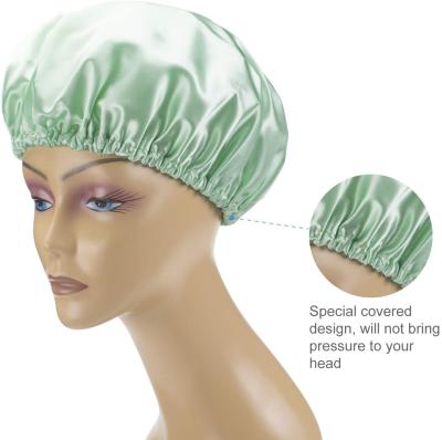 China Viable Color Viable Pure Towel Customized Thick Material Striped Bathing Shower Cap Reusable And Waterproof Cap for sale