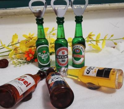 China Creative Viable Viable Beer Bottle Opener Fridge Sticker Bottle Shaped 3D Beer House Bottle Opener Fridge Sticker for sale