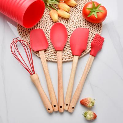 China Sustainable Sustainable Household Food Grade Tools Cookware Kit 5 Silicone Kitchen Set Ware for sale