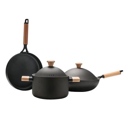 China Sustainable Kitchen Pots Cast Iron Cookware Sets Casserole Cookware Set Kitchenware Cookware Set for sale