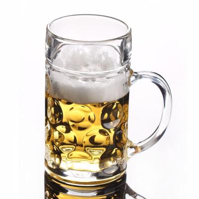 China 1000 Large Capacity Glass Draft Beer Cup Viable Transparent Glass Mug Set 1 Liter Beer Mug Custom Cup Hero Mug for sale