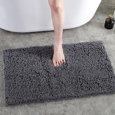 China New Bathroom Shower Cover Durable Absorbent Washable Microfiber Chenille Floor Soft Bath Mat for sale