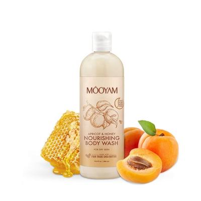 China Moisturizing Private Label Wholesale Vegan Organic Apricot Shower Gel Moisturize Honey Body Wash For Dry Skin for sale