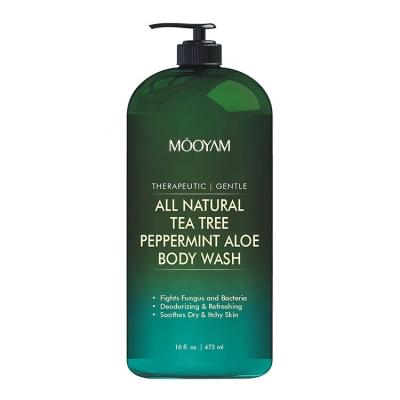 China Refreshing All Natural Tea Tree Aloe Mint Shower Gel Remove Itchy Body Odor Eczema Athletes Men Body Wash Shower Gel for sale