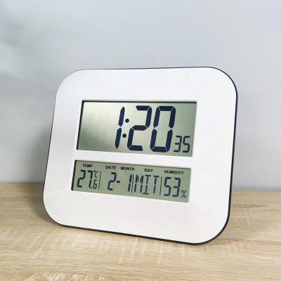 China Wholesale antique style ultra-thin display large style alarm calendar temperature humidity nap electronic desk clock for sale