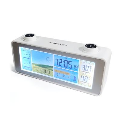 China Factory Supply Large Digital Antique Alarm Clock Weather Station Indoor Outdoor Indoor Style Hydrometer Humidity Clock for sale