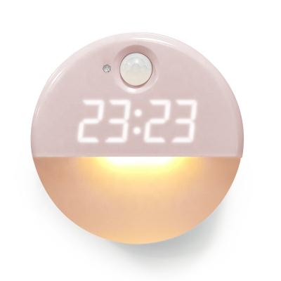 China LUMINOVA Factory Wholesale Human Body Conduction LED Mirror Alarm Table Clock for sale