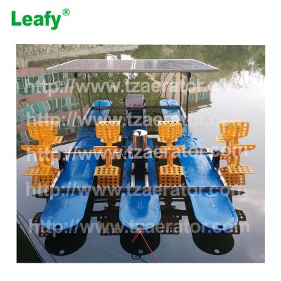 China Fish shrimp farming new fish pond etc fish shrimp pond. cultivating solar paddle wheel aerator for sale